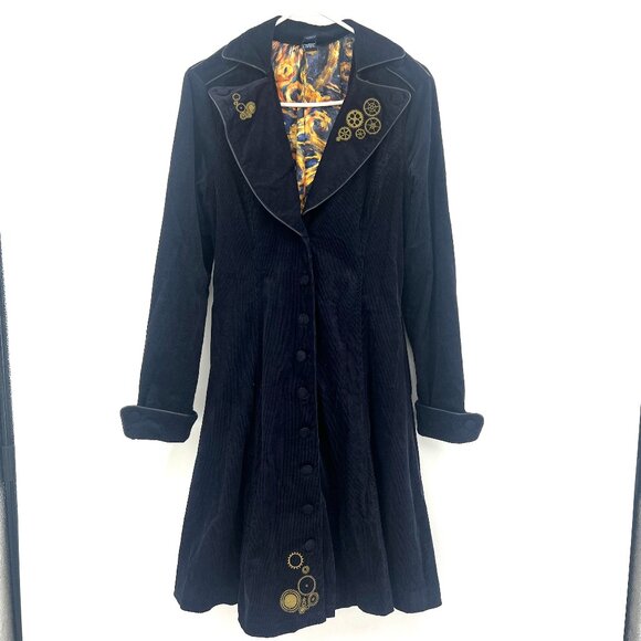 Doctor Who BBC x Hot Topic Navy Corduroy Coat Women's Large - Picture 1 of 10